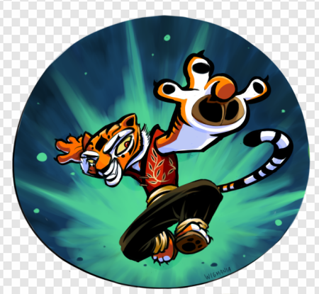 cartoon tiger, animated character, vibrant illustration, action pose, Master Tigress PNG