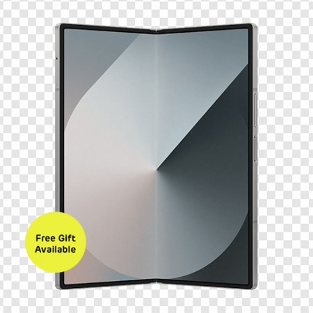 foldable tablet, sleek design, modern technology, promotional offer, Samsung Galaxy Z Fold6 PNG