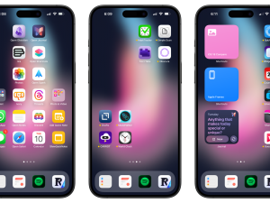 smartphone interface, app icons display, mobile screen layout, digital customization, iOS 18 PNG