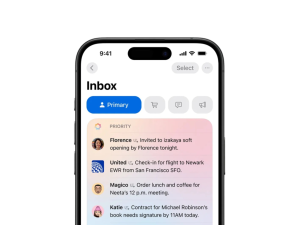 inbox interface, mobile notifications, email management, communication app, iOS 18 PNG