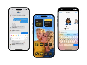 smartphone interface, messaging app, user profile, digital communication, iOS 18 PNG