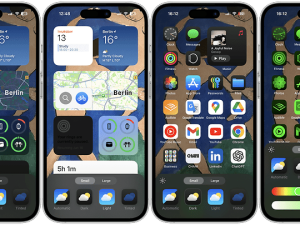 smartphone interface, mobile app layout, iOS widgets, digital home screen, iOS 18 PNG