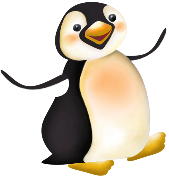 Penguin with a pointy beak clipart. Free download transparent .PNG
