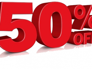 fifty percent, discount offer, sales promotion, price reduction, 50% Off PNG