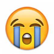 Emoji png chorando em voz alta