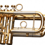 Image PNG de trompette en or