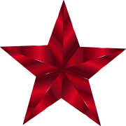 Kırmızı yanardöner yıldız PNG