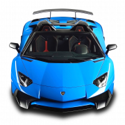 Blue Lamborghini Aventador شفاف