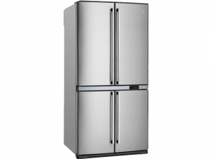 stainless steel refrigerator, four-door fridge, modern kitchen appliance, energy-efficient cooling, Fridge PNG