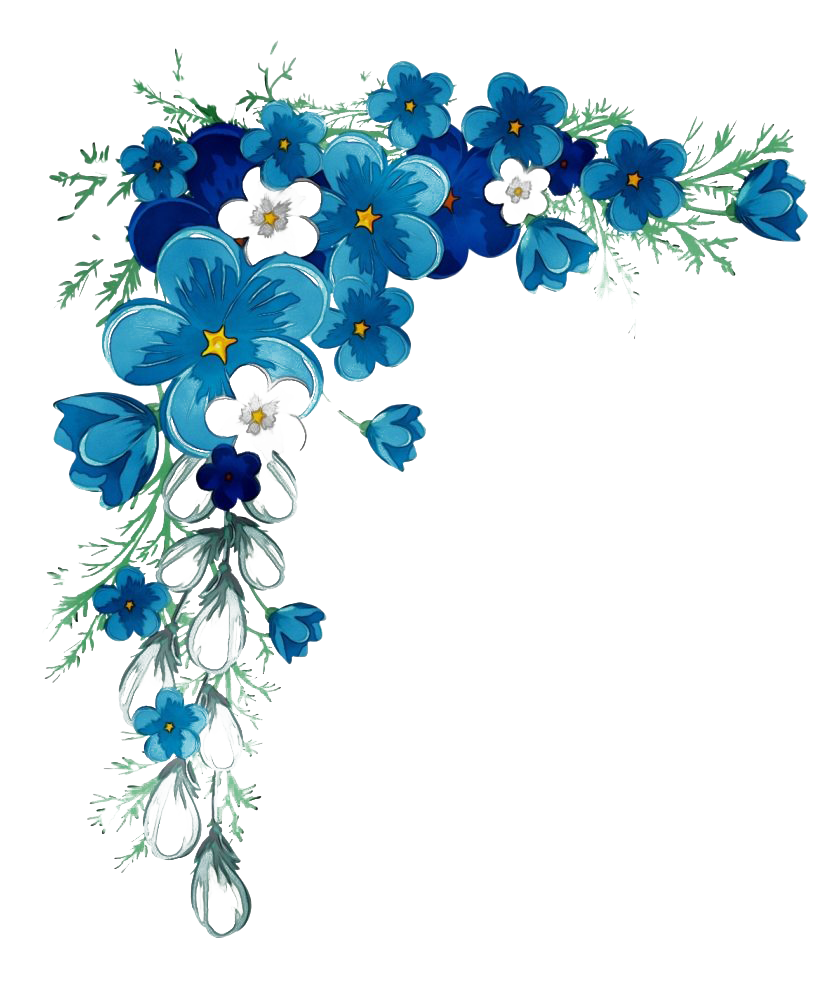 Floral Blue Frame PNG Transparent Images - PNG All