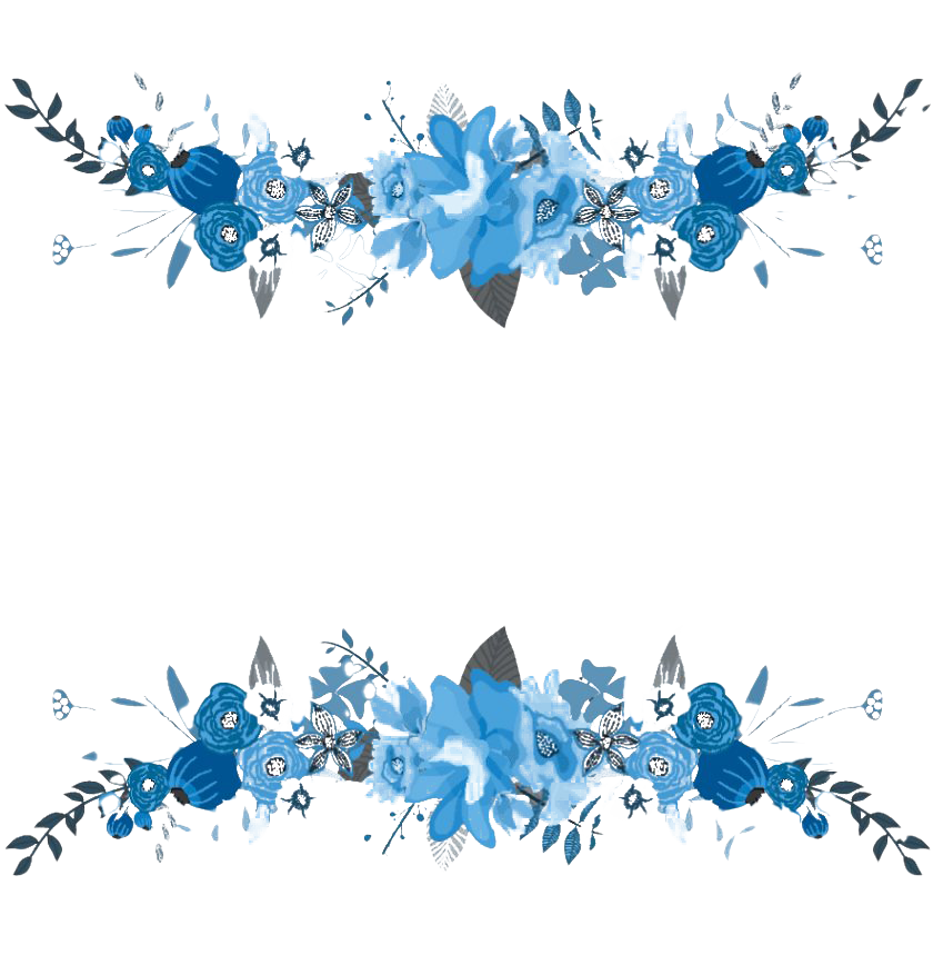 Floral Blue Frame PNG Transparent Images | PNG All