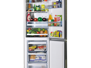 refrigerator interior, food storage, kitchen appliance, organized shelves, Fridge PNG