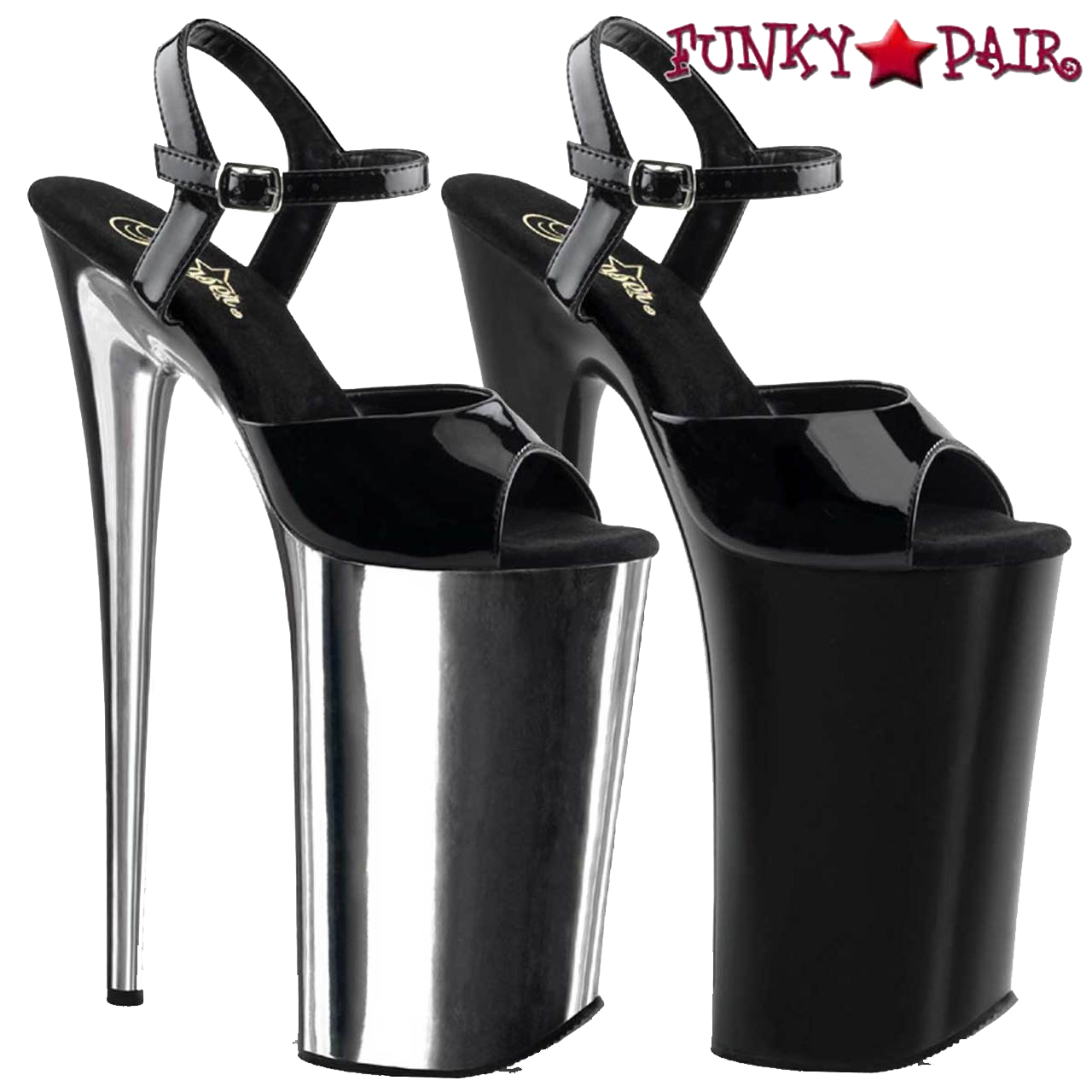 Women's Pleaser Beyond 087 - Black Faux Leather/Black Matte Heels | Extreme high  heels, Heels, 10 inch heels