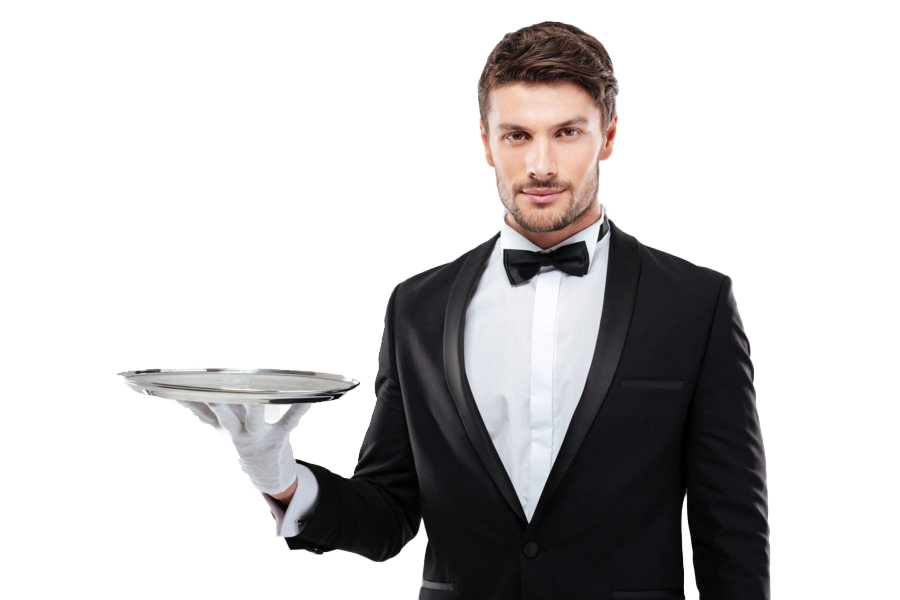 hotel waiter clipart