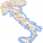 Transparent ng mapa ng Italya