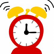 Red Alarm Clock PNG Clipart