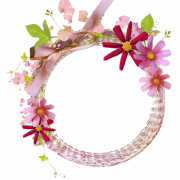 Imagen libre de PNG floral redonda