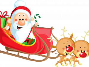 Santa Sleigh PNG High Quality Image