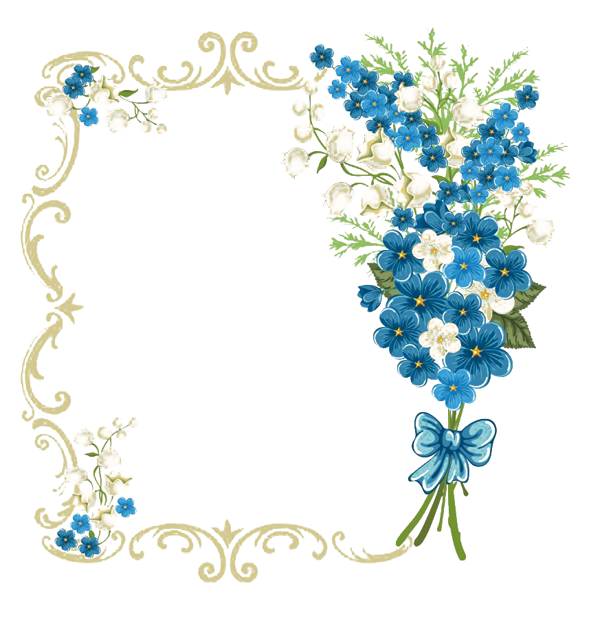Floral Blue Frame PNG Transparent Images | PNG All