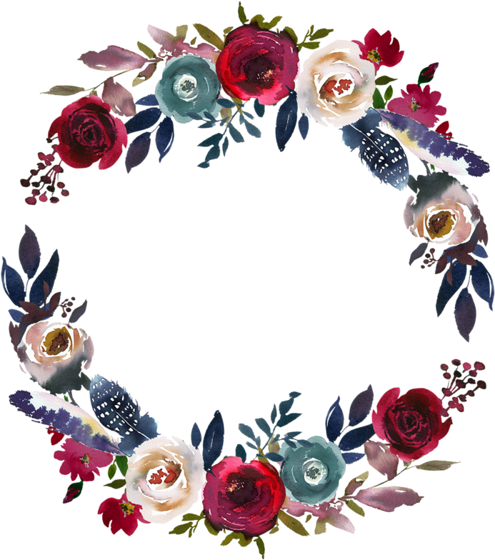 Watercolor Flower Wreath Png All Png All