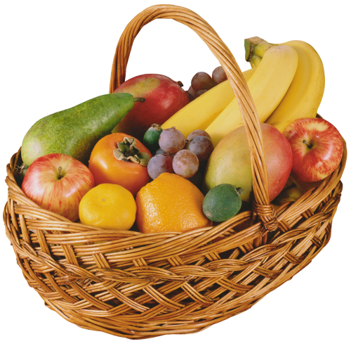 Image PNG de panier de fruits