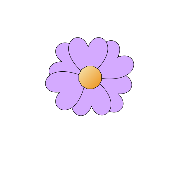 Vetor violeta flor transparente