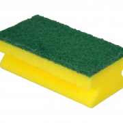 Желтая зеленая губка PNG изображение