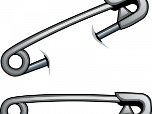 Silver Safety Pin PNG Image File