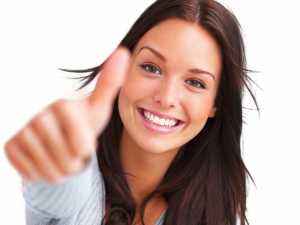 happy woman, thumbs up, positive attitude, smiling face, Student PNG